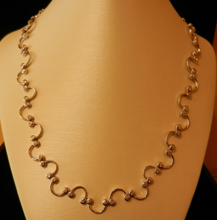 14k White Gold Diamond Necklace