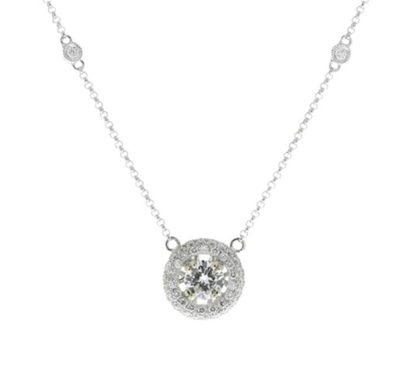 14k White Gold Diamond Necklace