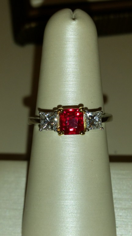 Platinum Diamond & Ruby Ring