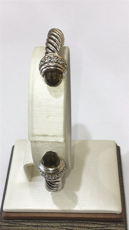 Sterling Silver Diamond & Topaz Bracelet