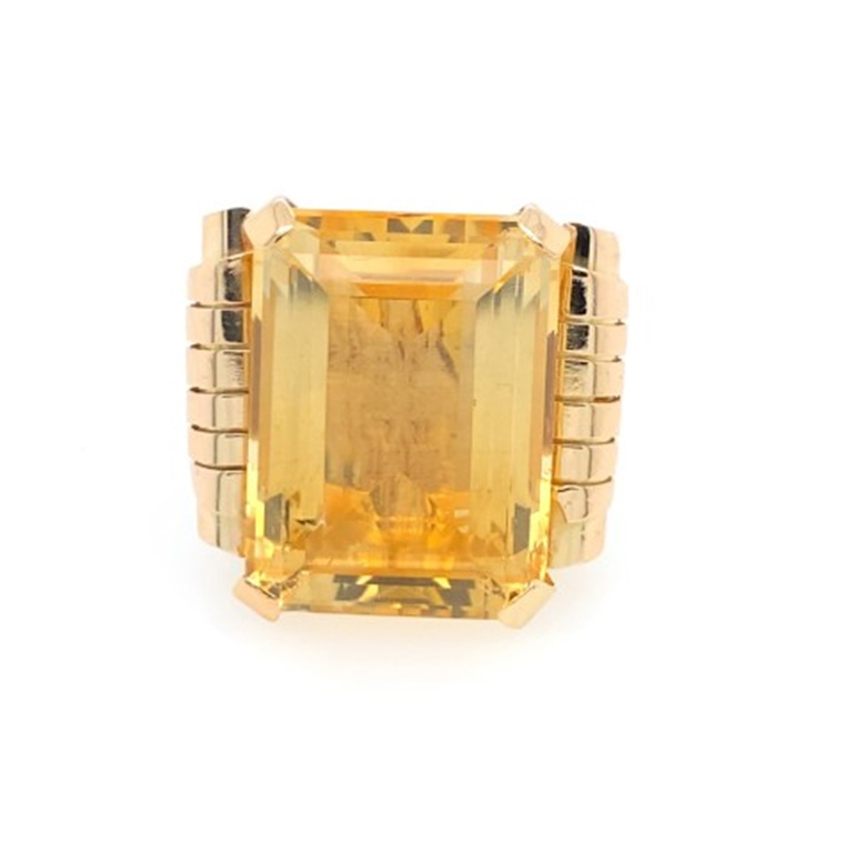 18k Yellow Gold Emerald & Citrine Ring