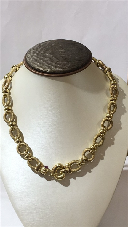 14k Yellow Gold Garnet Necklace