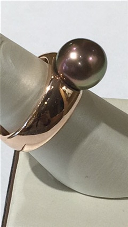 14k Rose Gold Pearl Ring