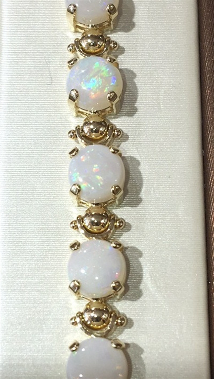 14k Yellow Gold Opal Bracelet