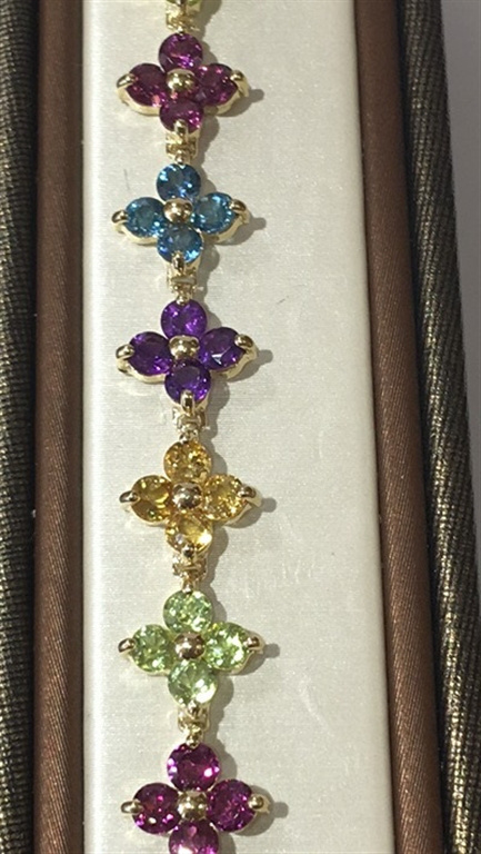 14k Yellow Gold Amethyst & Citrine Bracelet