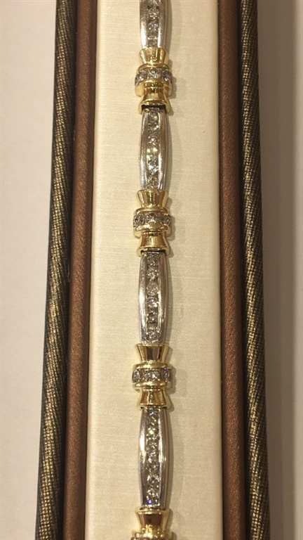 14k Two-Tone Gold Diamond Bracelet