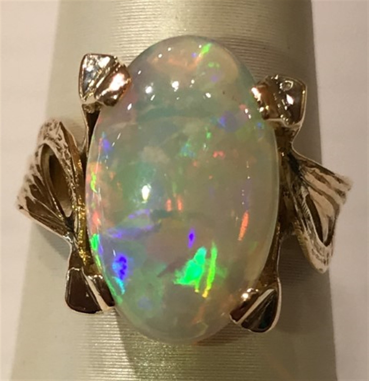14k Yellow Gold Opal Ring