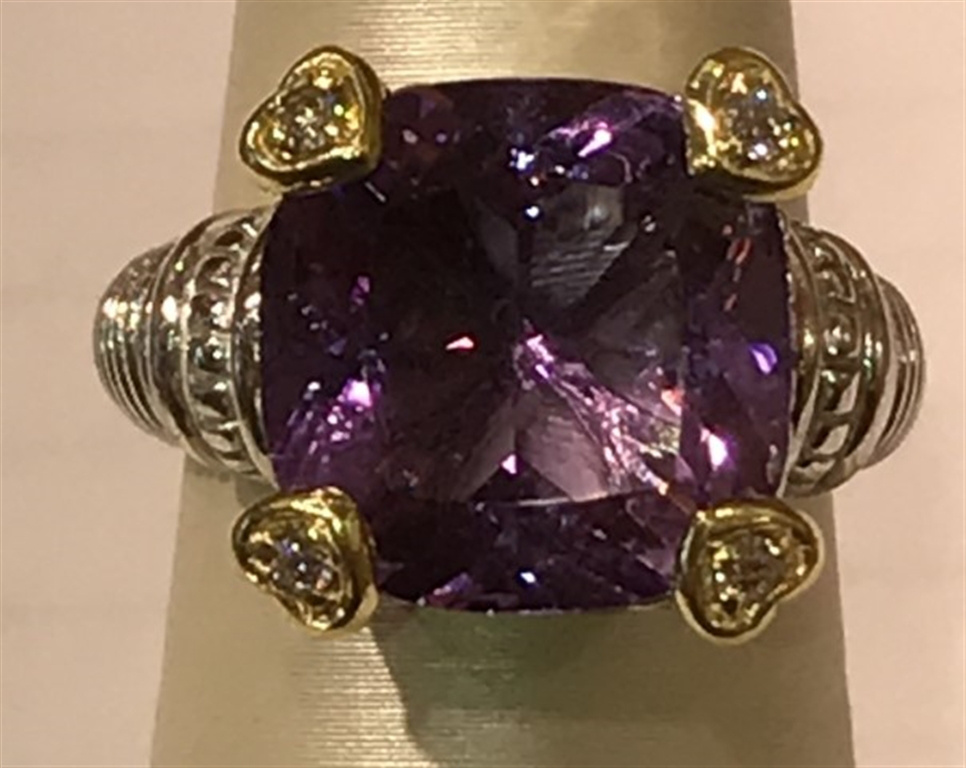 18k Yellow Gold Amethyst Ring