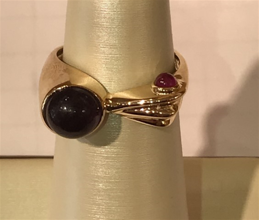 14k Yellow Gold Ruby Ring