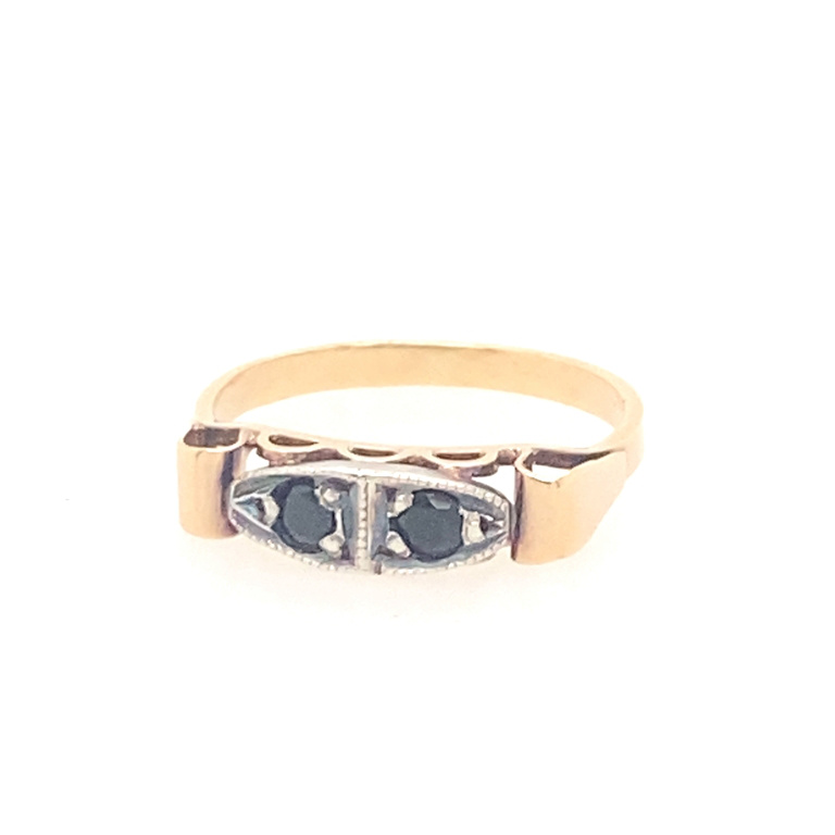 14k Two-Tone Gold Sapphire Ring