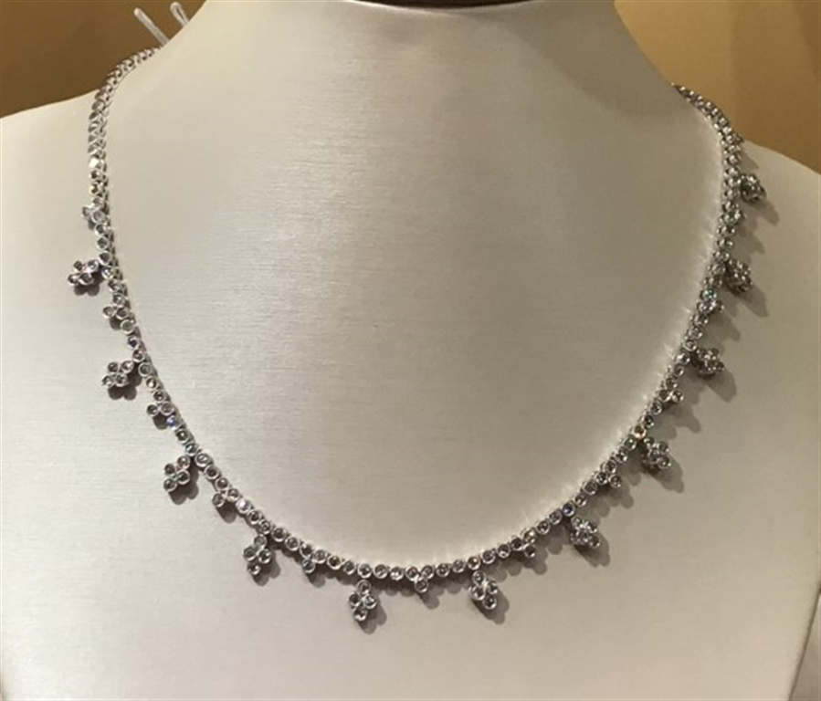 14k White Gold Diamond Necklace