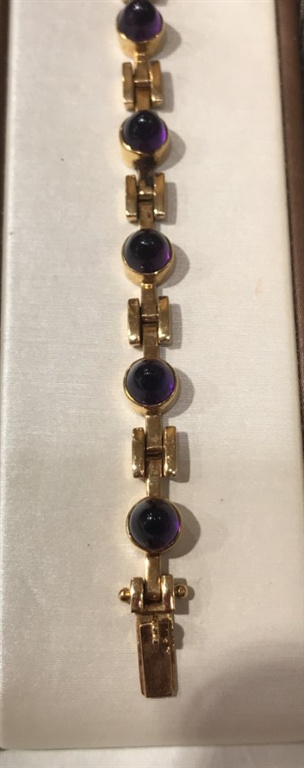 14k Yellow Gold Amethyst Bracelet