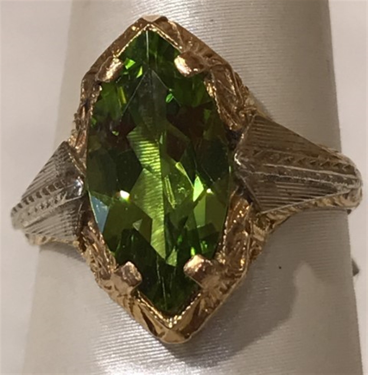 14k Gold Peridot Ring