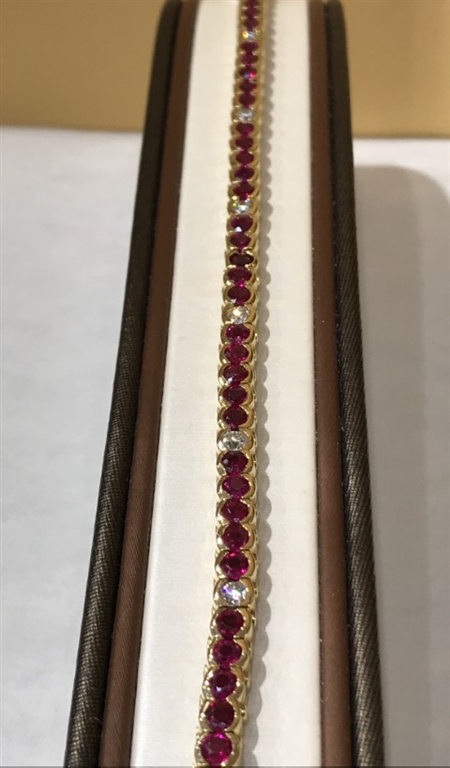 14k Yellow Gold Diamond & Ruby Bracelet