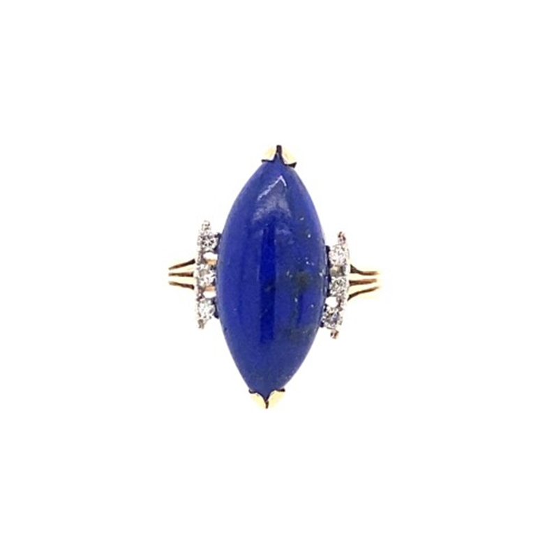14k Yellow Gold Lapis Ring