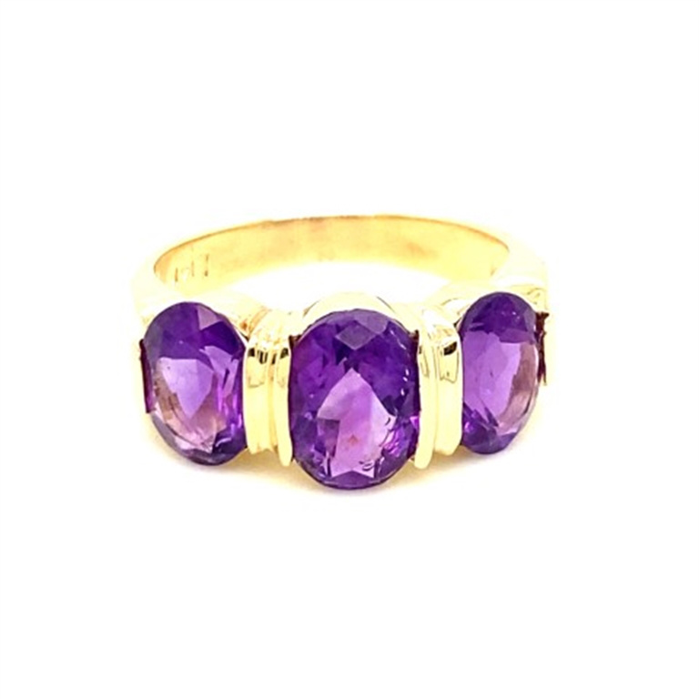 14k Yellow Gold Amethyst Ring