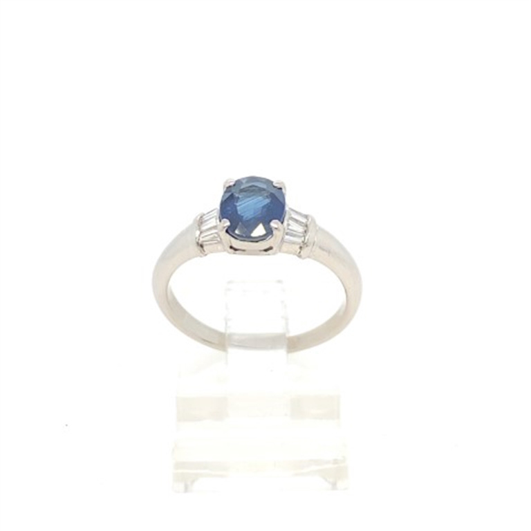 Platinum Diamond & Sapphire Ring