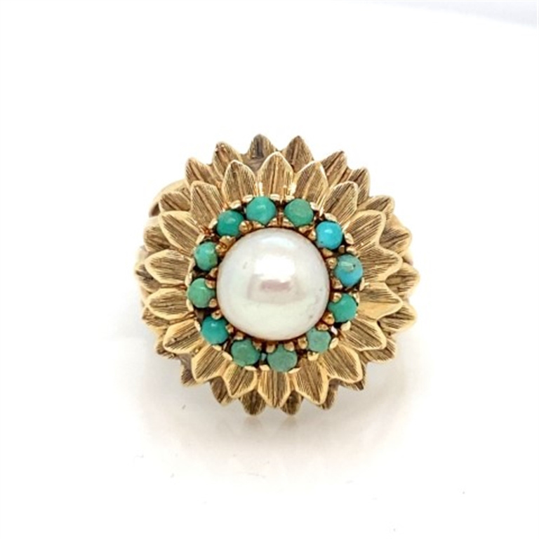 14k Yellow Gold Pearl Ring
