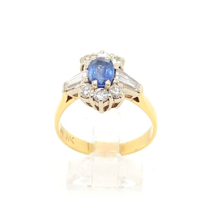 18k White Gold Diamond & Sapphire Ring