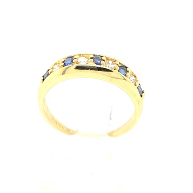 18k Yellow Gold Diamond & Sapphire Ring
