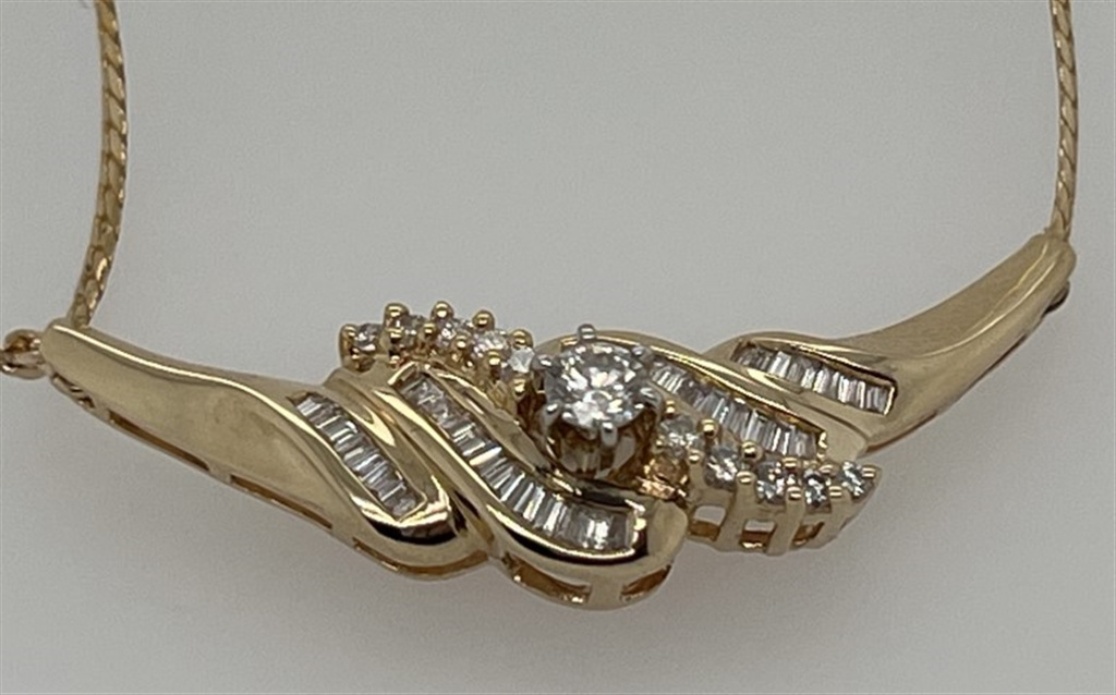 14k Yellow Gold Diamond Necklace