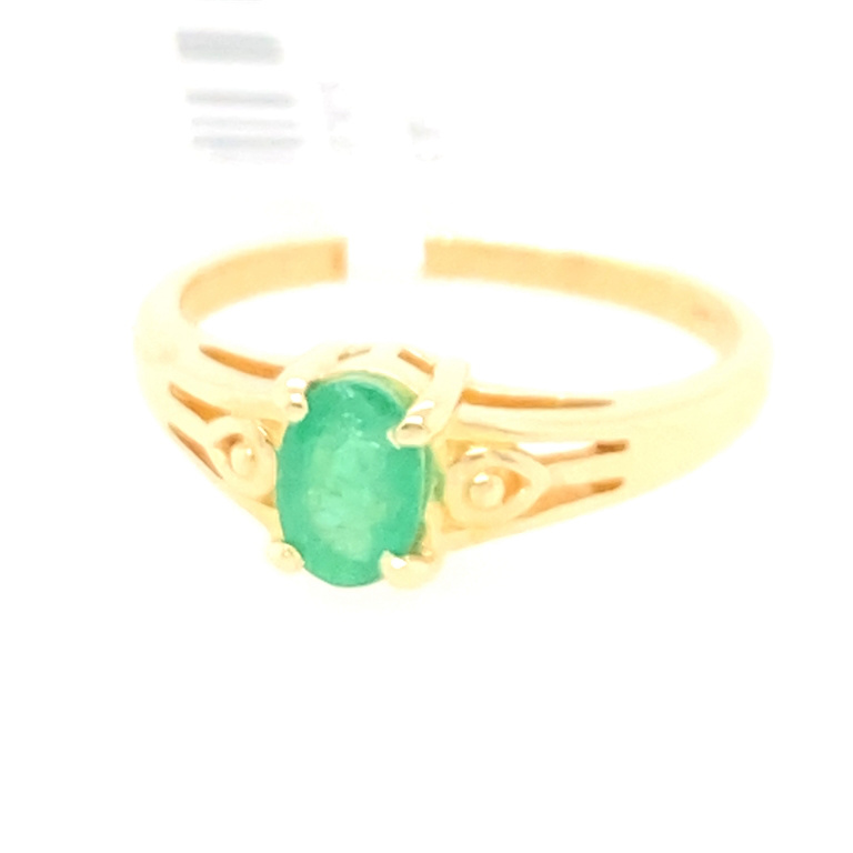 14k Yellow Gold Emerald Ring