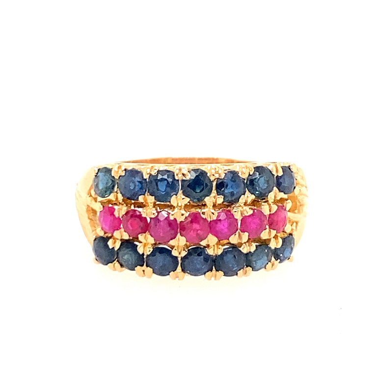 14k Rose Gold Ruby & Sapphire Ring