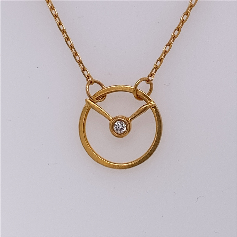 14k Yellow Gold Diamond Necklace