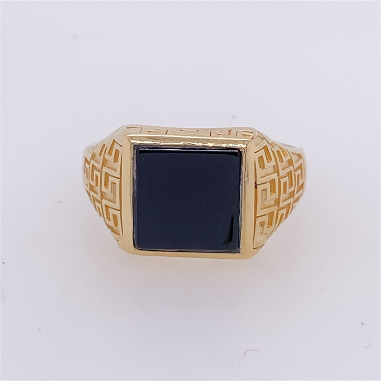 14k Yellow Gold Onyx Ring