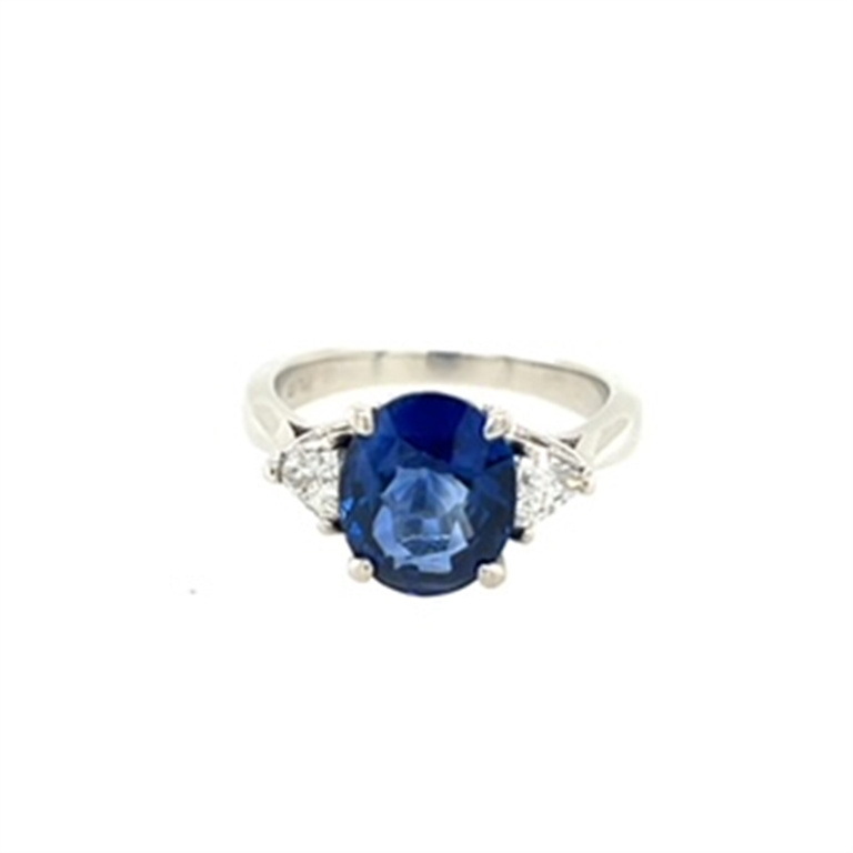 Platinum Diamond & Sapphire Ring