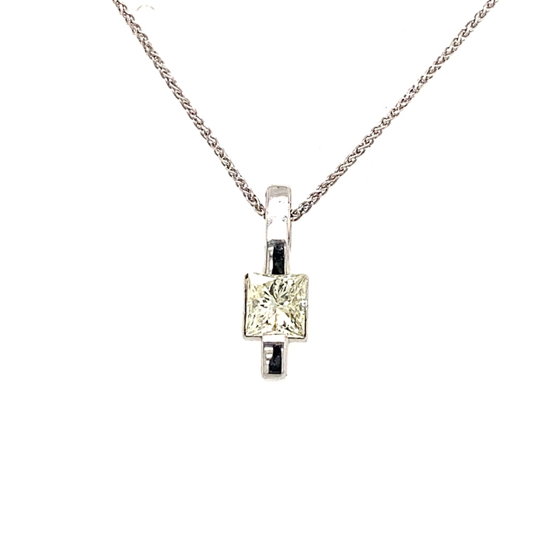 14k White Gold Diamond Necklace