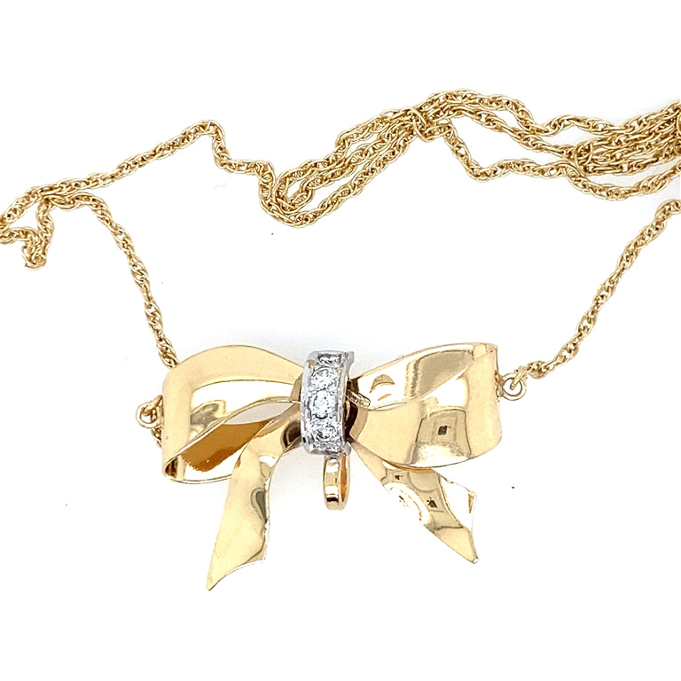 14k Yellow Gold Diamond Necklace