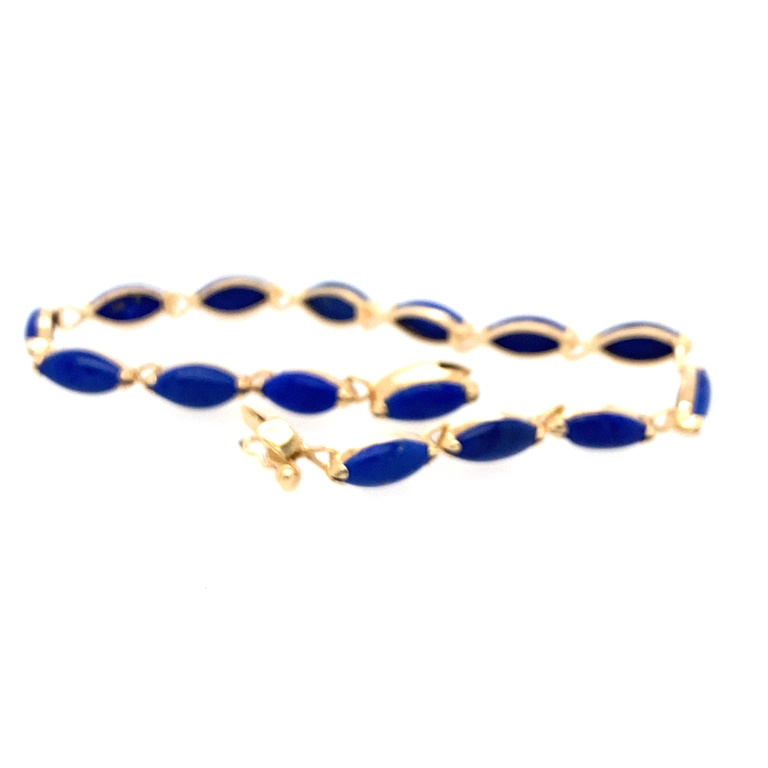 14k Yellow Gold Lapis Bracelet