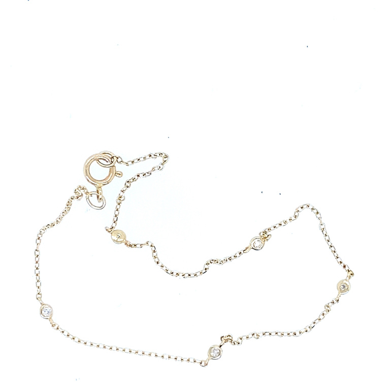 14k Yellow Gold Diamond Bracelet