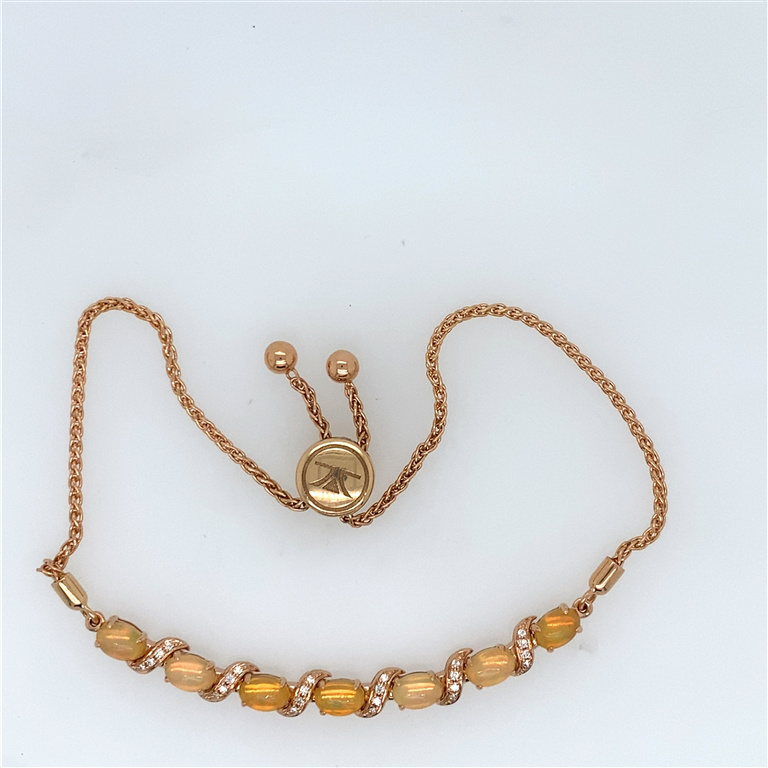 14k Yellow Gold Opal Bracelet