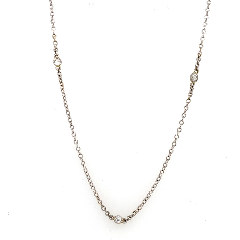 14k White Gold Diamond Necklace