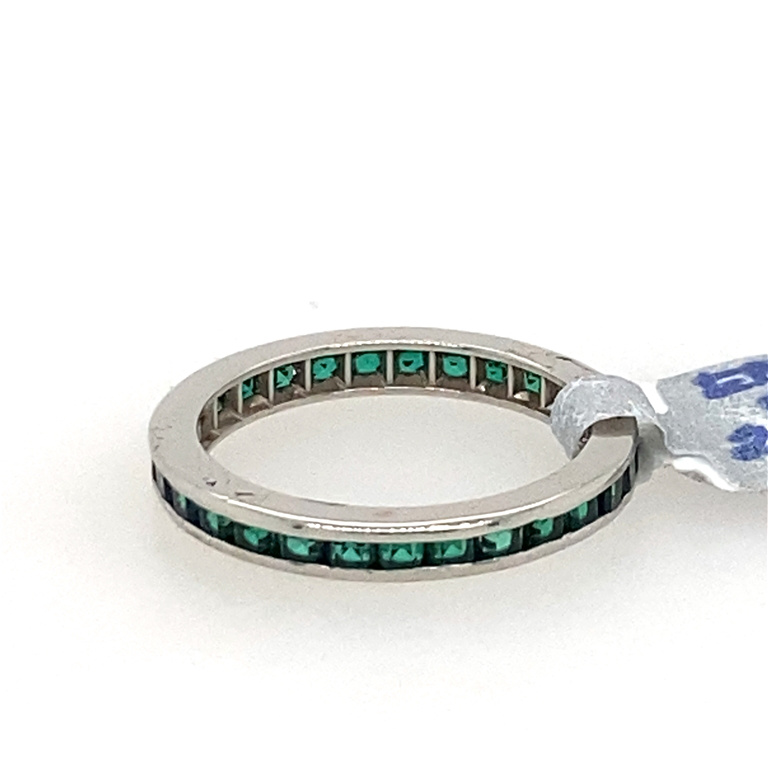 14k White Gold Emerald Ring