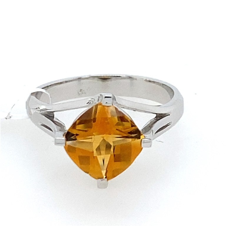 14k White Gold Citrine Ring