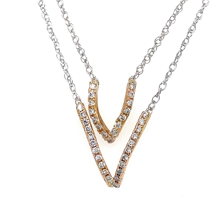 14k Yellow Gold Diamond Necklace