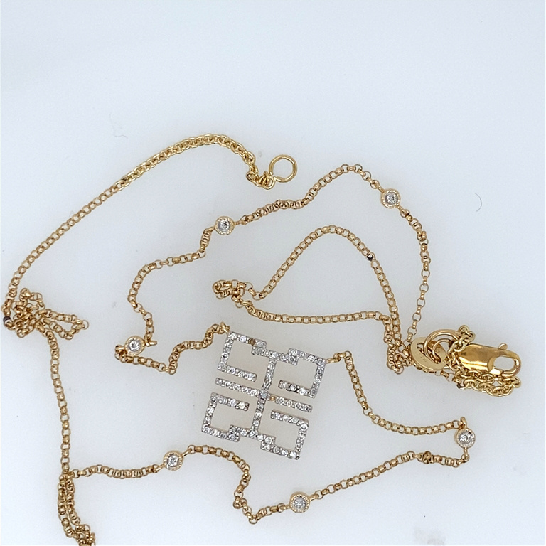 14k Yellow Gold Diamond Necklace